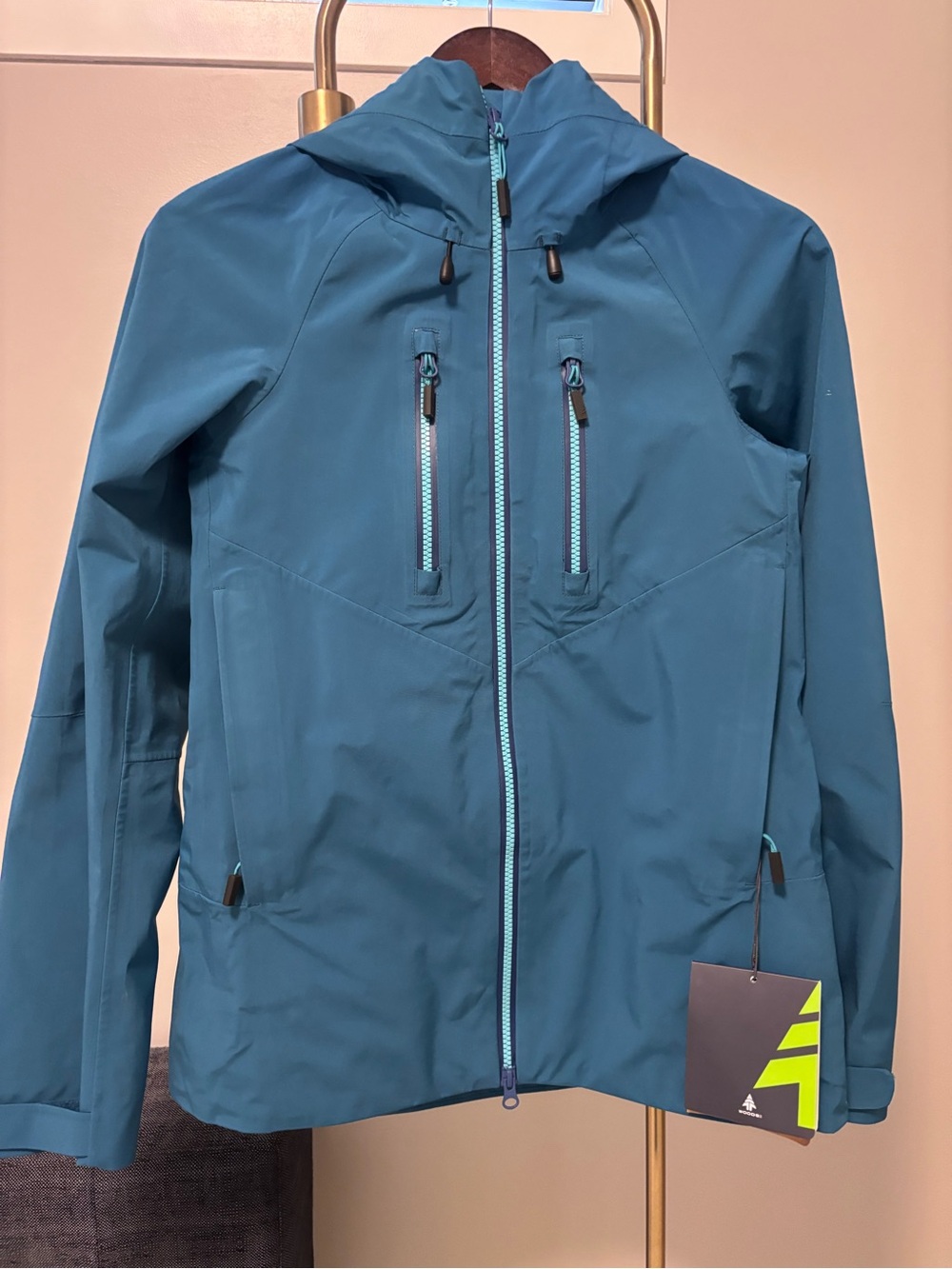 Women’s Teal Hooded Rain Jacket